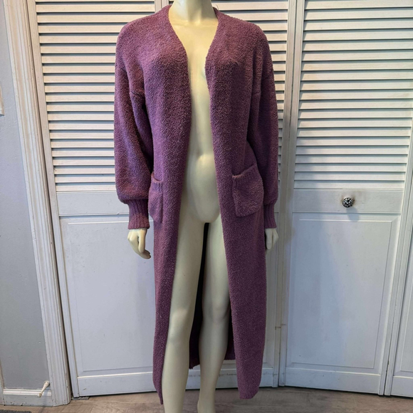 Women's Fashion Nova Purple Fuzzy Long Cardigan Size S - Picture 1 of 14